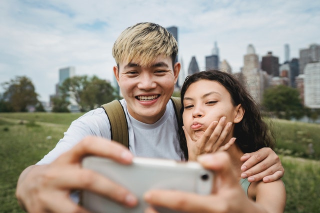 couple taking a selfie photo