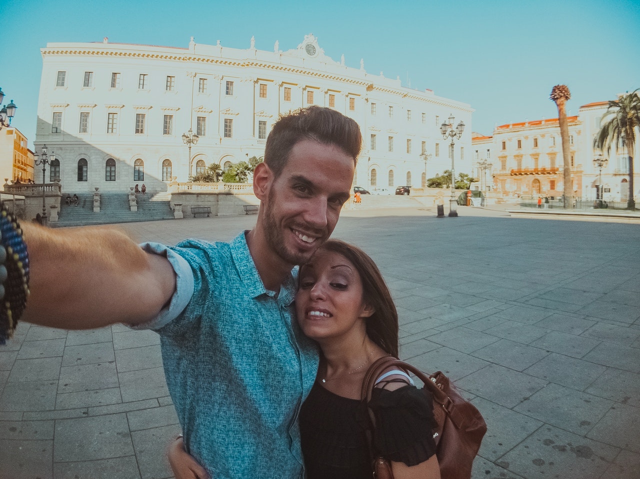 attractive couple on vacation