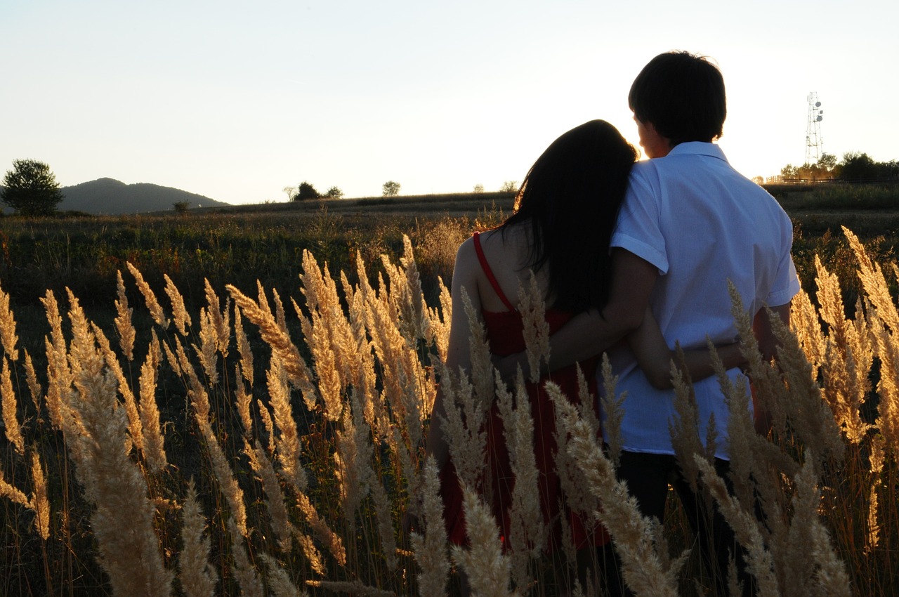 couple in a field together